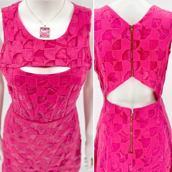 vestique Dresses & Skirts - VESTIQUE-Size L-Hot Pink Multiple Keyhole Dress